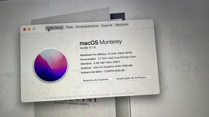 MacBook Pro | 8GB RAM | SSD 256GB | Funcionando Perfeitamente