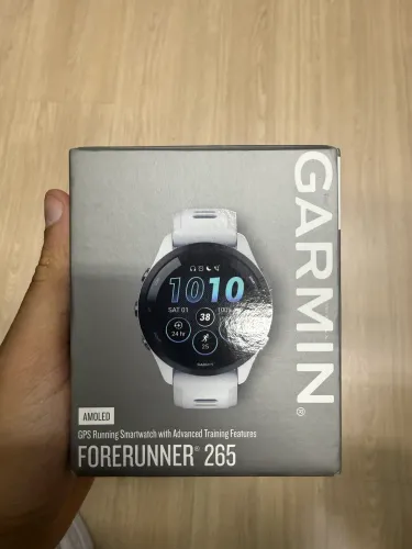 Relógio Garmin Forerunner 265 Branco Amoled 46mm Com Música Novo Lacrado