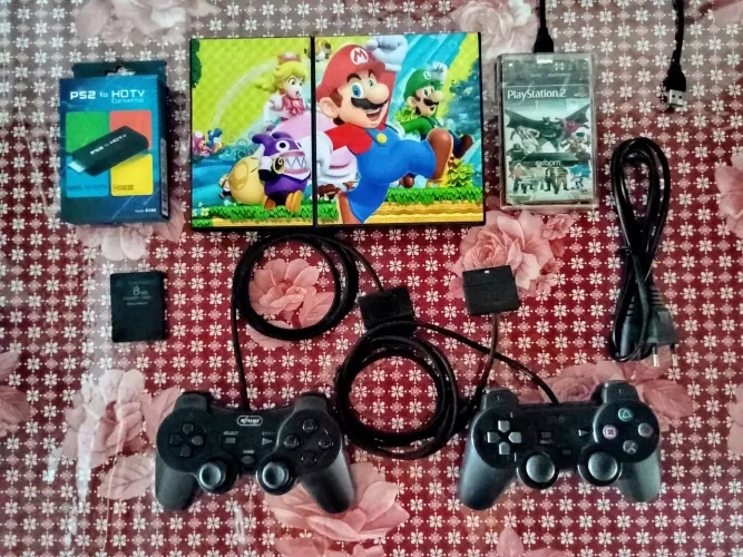 PS2 com 120 jogos + conversor HDMI