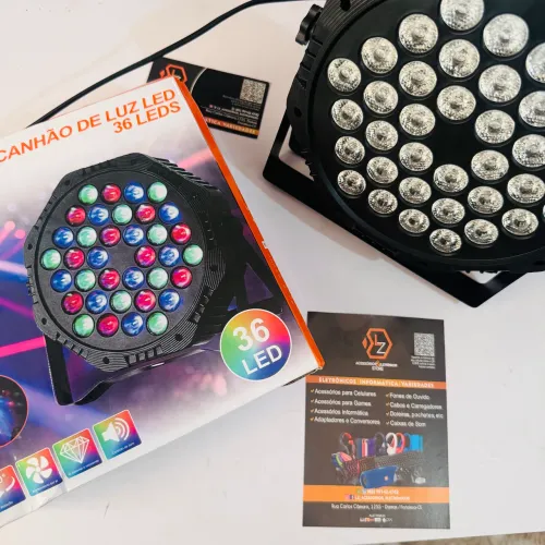 Canhão de luz Led - 36 Leds - Cores RGB