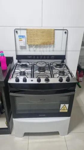 Fogão 5 Bocas Continental Branco Automático com TOPLimpaFácil (FC5IB) Premium