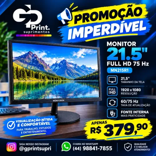 Monitor 21,5? Full HD 75Hz Monocron - Promoção !