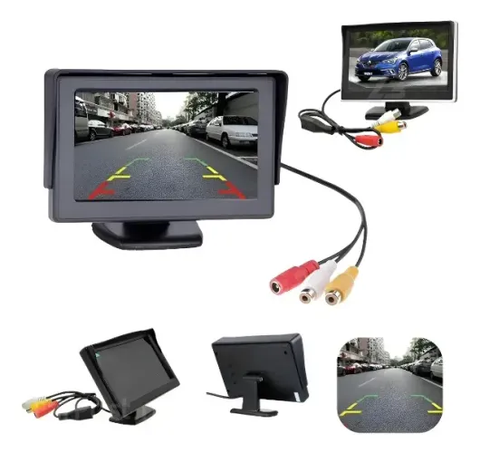 Tela Fixa Monitor Veicular 4.3 Vídeo Lcd Para 2 Câmeras Novo Loja Coimbra