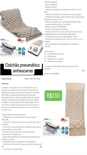Colchão pneumático anti escaras pouco usado 