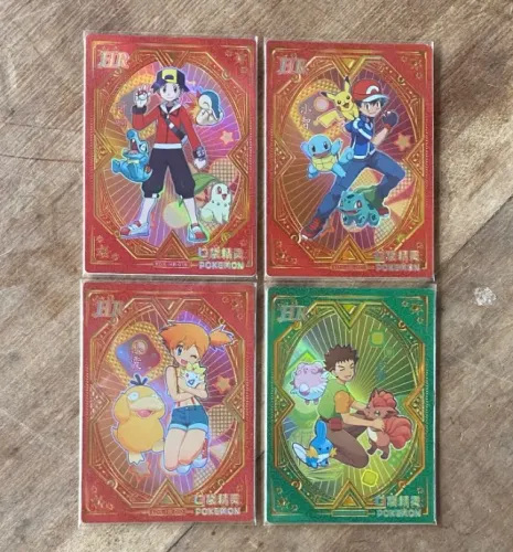 Ash, Red, Misty e Brock HR Kayou Eif Baby Cards Pokémon