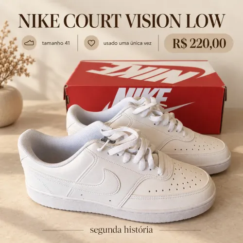 Tênis Nike Court Vision Low Next Nature Branco - Tam. 41