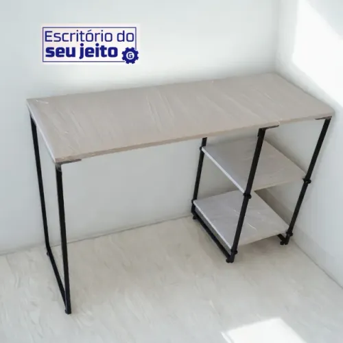 Birô 1,1m NOVA Mesa Multiuso Estilo Industrial para Computador Notebook de Estudo Gamer