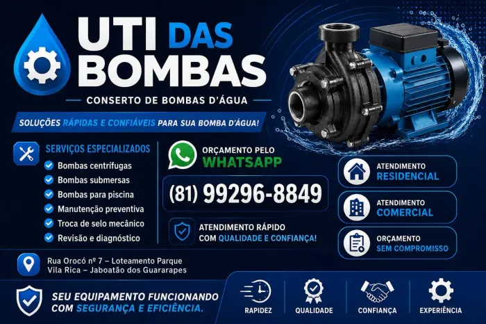 Manutenção,e conserto de bombas