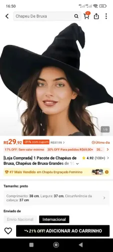 Chapeu de bruxa 