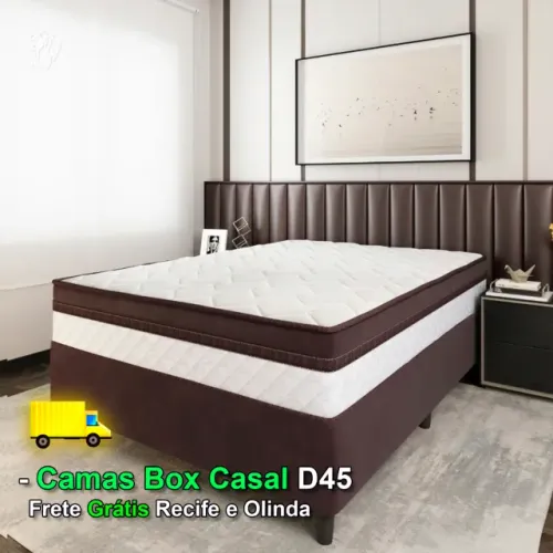 Camas Box Casal D45 (Suporta 300KG) - Paga Somente no Ato da Entrega