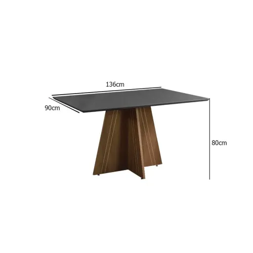 Mesa de Jantar MDF com Verniz Transparente - USADA