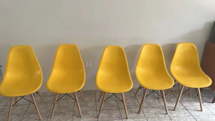 5 CADEIRAS JANTAR AMARELA