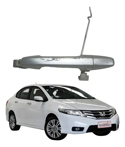 Maçaneta Externa Porta Dianteira Direita Honda City 2014 Prata Dianteira