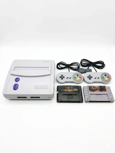 Super Nintendo Baby AV - 3 controles + Everdrive + Jogo