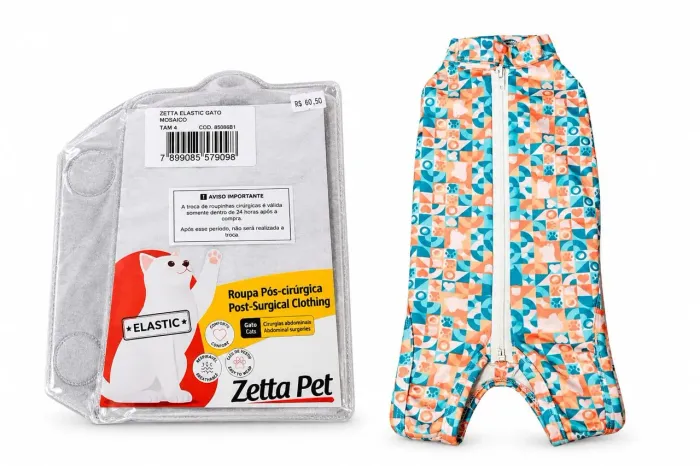 Roupa cirúrgica para felino tam4