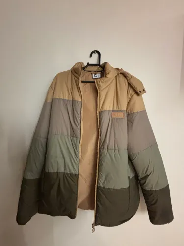 Jaqueta Fila padded capuz marrom/verde