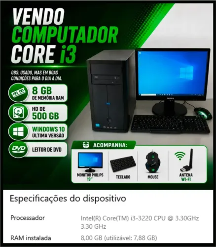 Computador Core i3