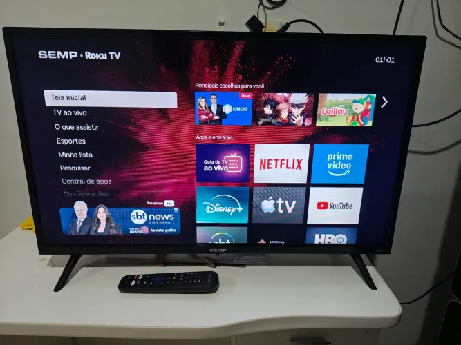 TV SMART 32"Semp Roku tv LED Wi-fi ENTREGO Goiânia Anápolis e Região Parcelo