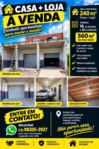 Vendo esse ponto de comércio de 240 m°
