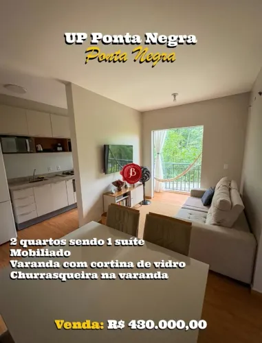 UP Ponta Negra | Mobiliado, 2 Quartos sendo 1 Suíte | Ponta Negra