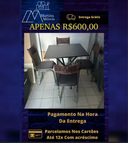 GRANDE PROMOÇÃO MESA 04 CADEIRAS ENTREGA GRÁTIS ACEITA CARTÃO.