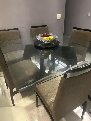 Mesa de vidro 6 cadeiras