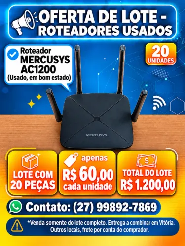 Roteador Mercusys AC1200 (Usado) - Lote (20 unidades)