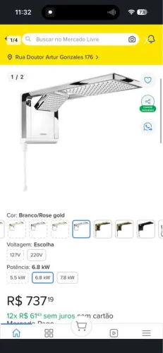 Chuveiro eletrônico lorenzeti aqua duo cromado branco