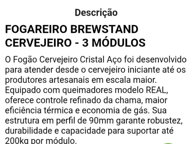 Fogão de cerveja artesanal