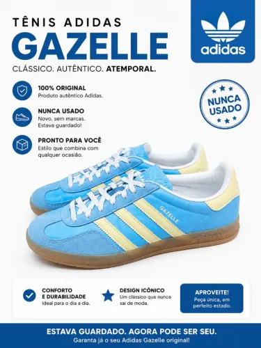 Tênis Adidas Gazelle Original, número 41, nunca usado