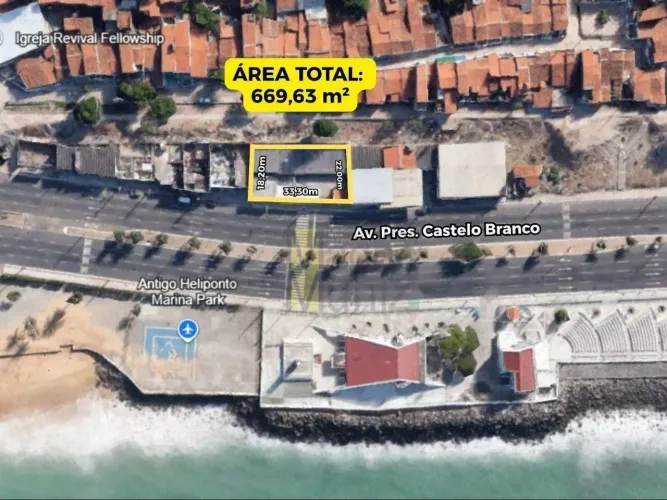 Terreno de frente para praia à venda, 669 m² por R$ 850.000 - Moura Brasil - Fortaleza/CE
