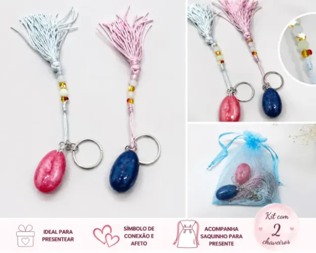 Kit com 2 Chaveiros Pedras do Destino