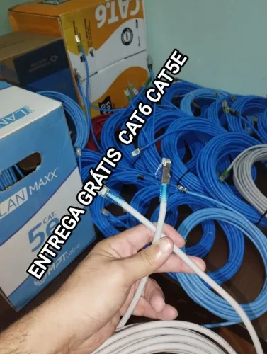 Cabo de rede CAT6/CAT5E 3m 5m 10m 15m 20m 25m 30m LAN UTP RJ45 100% COBRE CAT.6