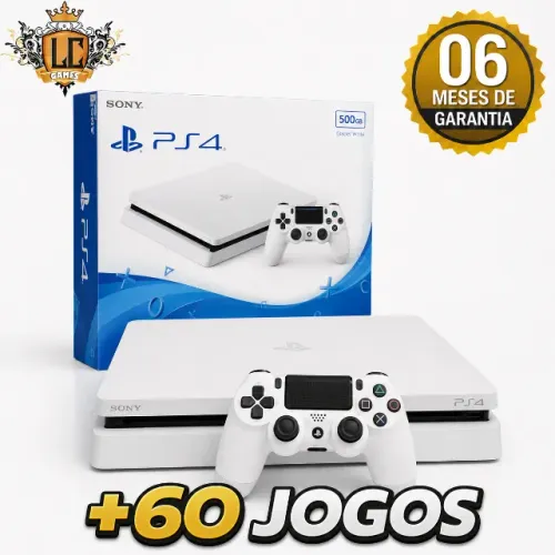 PS4 SLIM 1TB BRANCO + 8O JOGOS + O6 MESES GARANTIA + BRINDES I LOJA FISICA BH
