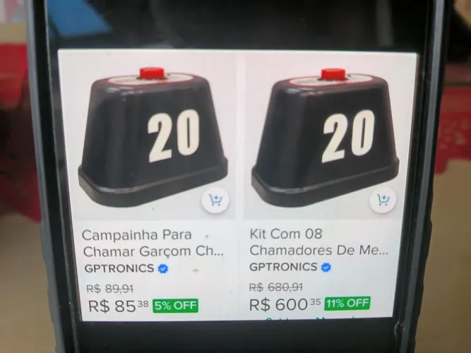 Chamador de mesa garçon GP tronics 10 peças