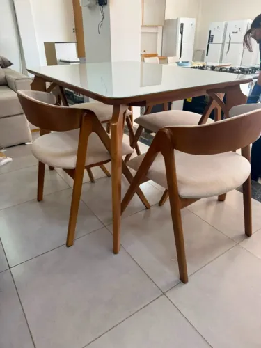 Mesa Capri Nelma Com Cadeira Antonella Pronta Entrega