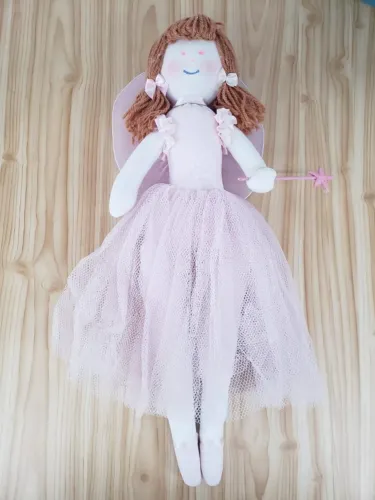 Boneca Decoração Infantil Fada Rosa 45 cm