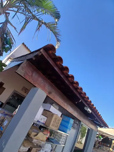 Varanda maderamento telhas