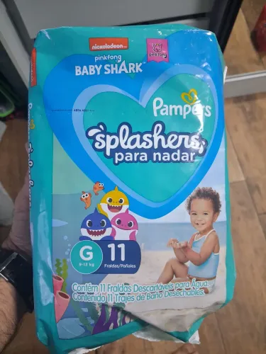 Fralda Pampers Splashers Para Nadar Baby Shark Tamanho G 11 Unidades<br>Escolha da Amazon