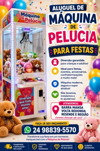 Máquina de Pelúcias para festas