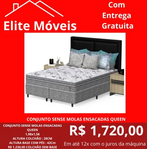 1,720,00 Conjunto Sense Molas ensacadas QUEEN Novo com garantia de fabrica. 