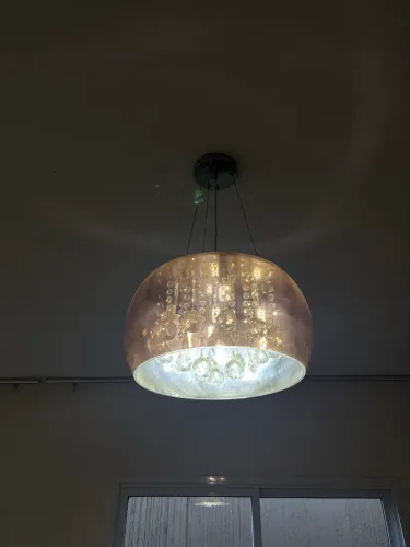 Lustre Pendente Plafon Soho 50 Cm Âmbar Cristal Legítimo 127/220v Âmba