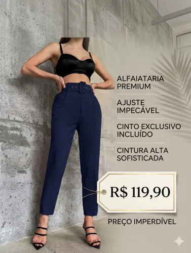 CALÇA ALFAIATARIA AZUL MARINHO