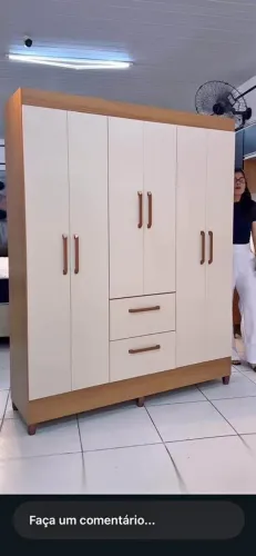 Guarda-Roupa Casal estar 6 Portas 2 Gavetas Freijó Trend/Off White