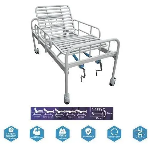 Cama hospitalar 2 manivelas manual
