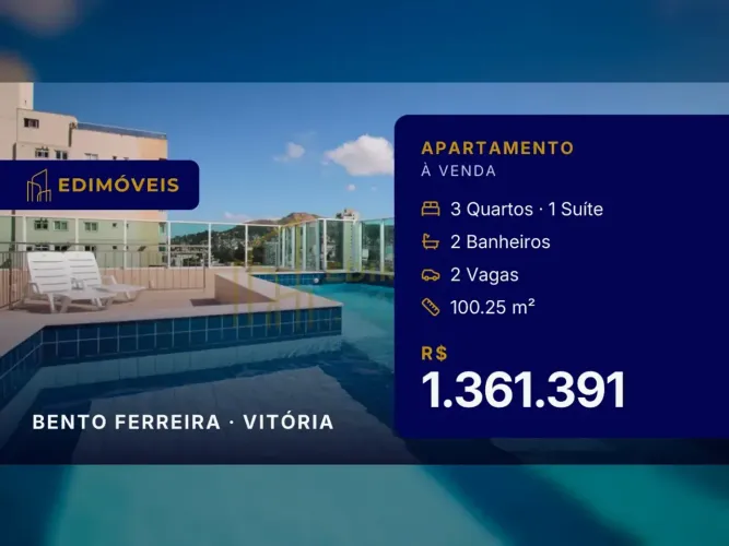 Apartamento Amplo e Elegante de 3 Quartos em Bento Ferreira