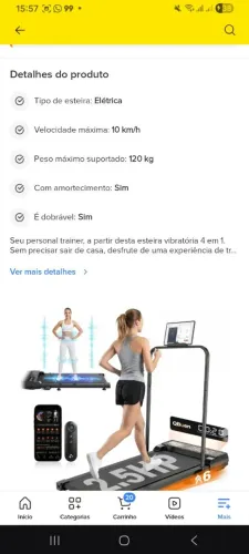 Esteira elétrica novinha ergometrica 