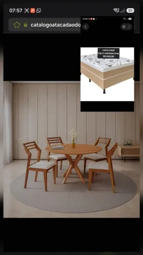 MESA 4C AGN VITORIA REDONDA 90CM TAMPO LAMINADO CAD VITORIA/MADEIRA
