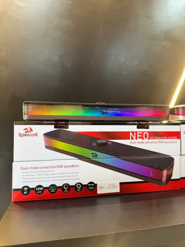 Caixa de som soundbar gamer redragon RGB preto/branco
