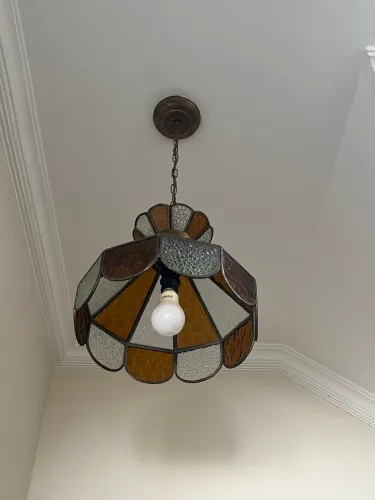 Lustre Pendente Vitral Estilo Tiffany Antigo - Funcionando Perfeito